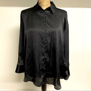 ZARA Womens Black Small Button Down Collared Shirt